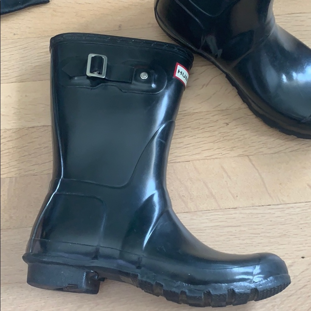 Hunter black rain boots
